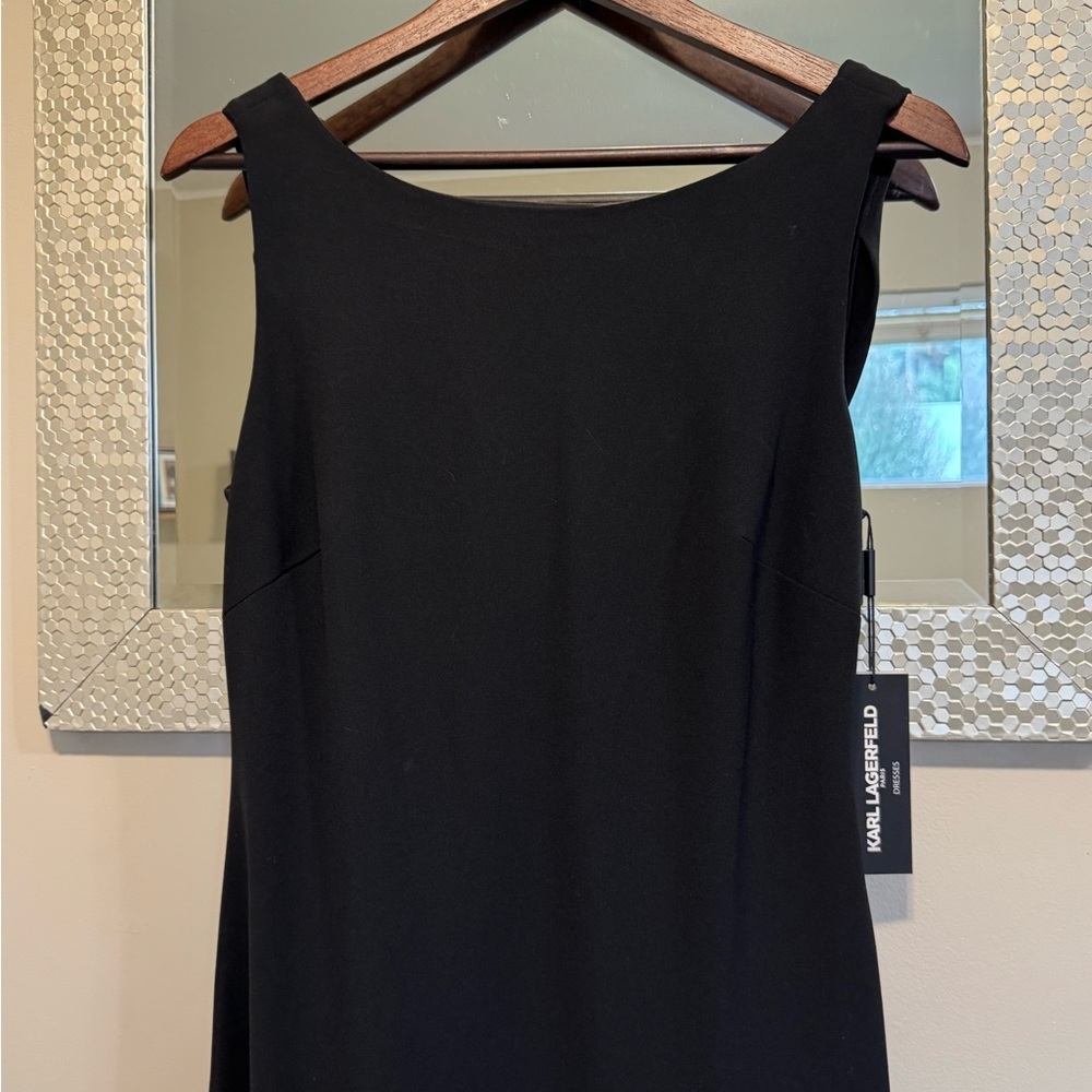 Karl Lagerfeld Elegant Black Pearl-Embellished Dress - Picture 3 of 11